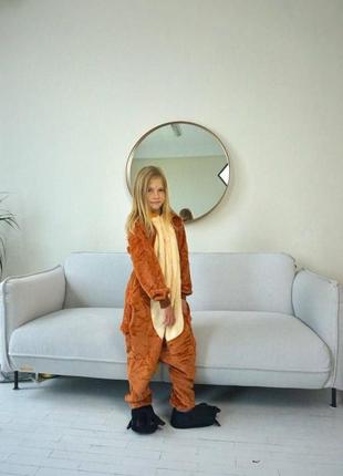 Детская пижама кигуруми лев, тёплая детская пижама3 фото