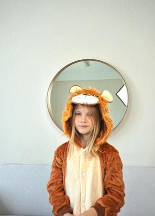 Детская пижама кигуруми лев, тёплая детская пижама1 фото