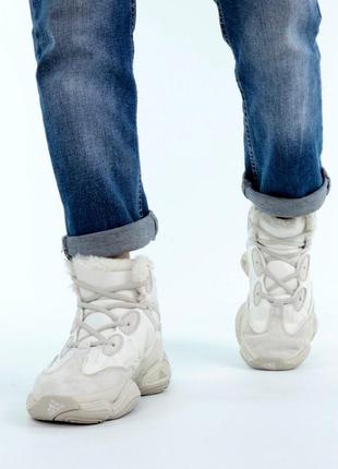 Зимові чоловічі кросівки adidas yeezy boost 500 mid winter white beige 40-41-42-445 фото