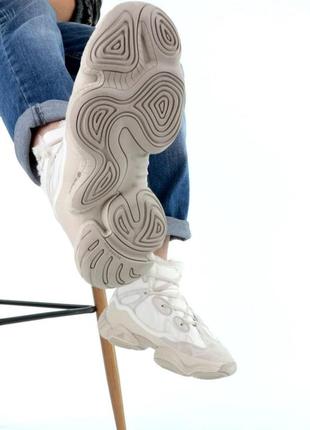 Зимові чоловічі кросівки adidas yeezy boost 500 mid winter white beige 40-41-42-444 фото