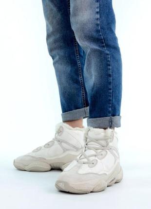 Зимові чоловічі кросівки adidas yeezy boost 500 mid winter white beige 40-41-42-4410 фото