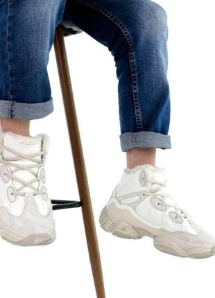Зимові чоловічі кросівки adidas yeezy boost 500 mid winter white beige 40-41-42-449 фото