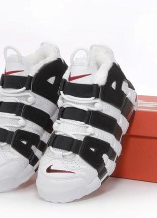 Зимние женские кроссовки nike air more uptempo winter white black (мех) 36-37-38-39-406 фото