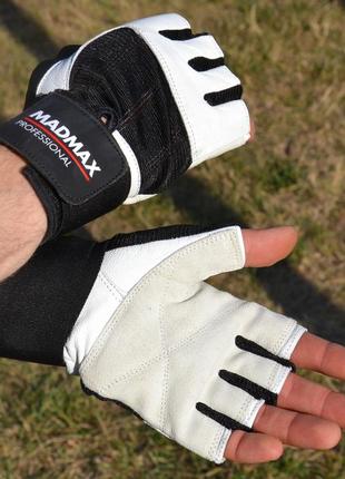 Рукавички для фітнесу madmax mfg-269 professional white l