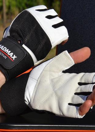 Рукавички для фітнесу madmax mfg-269 professional white l