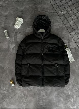 Зимний пуховик куртка с патчем stone island стон айленд