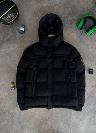 Зимовий пуховик куртка з патчем stone island стон айленд