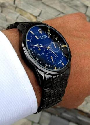 Стильные мужские классические наручные металлические часы на руку черный корпус1 фото