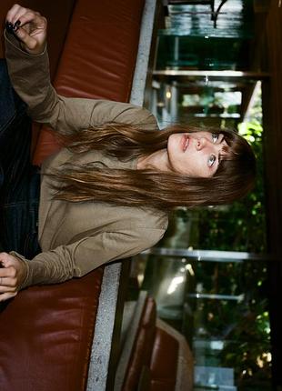 Хлопковый лонгслив с вареным эффектом zara 4424/4566 фото