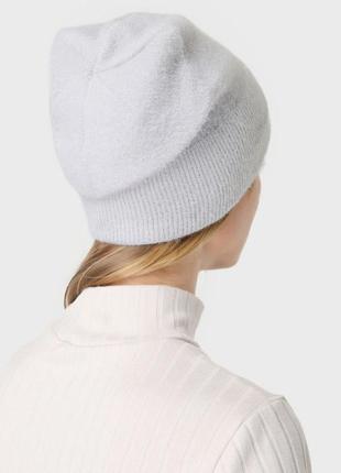 Красива жіноча шапка вовняна шерстяна тепла шапка модна шапка 2023 жіночі шапки вʼязана шапка набір комплект зимова шапка ангорова шапка з ангори3 фото