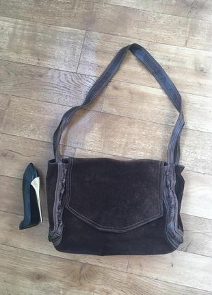 Ексклюзивна шкіряна сумка італія. замшева сумка. сумка вінтаж.