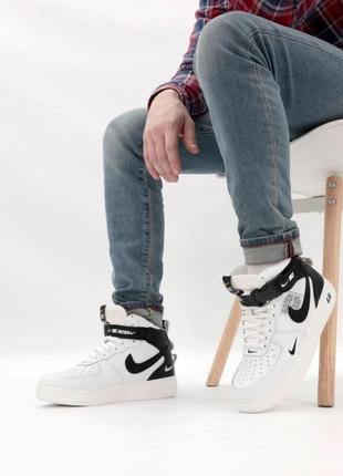 Зимние женские кроссовки nike air force 1 winter white black (мех) 36-37-38-38.5-39-40-4110 фото