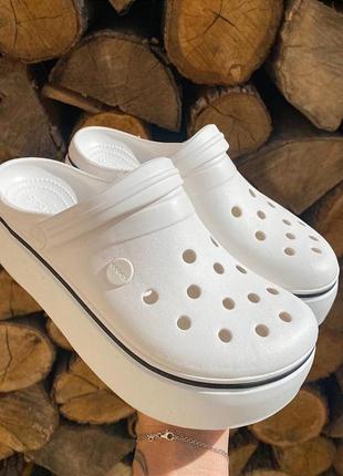 Жіночі crocs platform clog white білі топ продажів