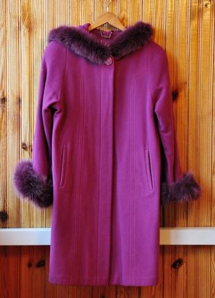 Пальто шерсть, натуральный мех, утепленная подкладка, идеальное состояние);9 фото