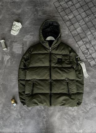 Зимовий пуховик куртка з патчем stone island стон айленд