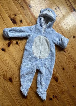 Теплый плюшевый комбинезон на замке