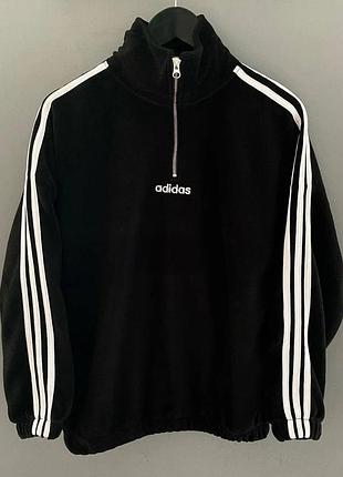 Черный  флисовый свитшот adidas
