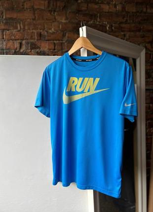 Nike run men’s blue sport t-shirt спортивна футболка