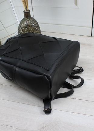 Женский стильный, качественный рюкзак для девушек из эко кожи черный5 фото