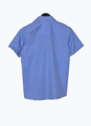 Школьная сине-голубая рубашка на мальчика 10-11 лет3 фото