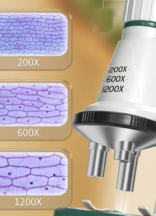 Набор детский микроскоп на батарейках с подсветкой увеличение 1200х наляля5 фото