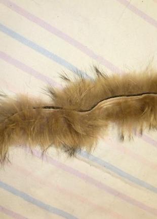 Опушка на капюшон из енота натуральный мех,молния 42 см6 фото