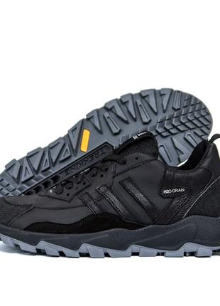 Чоловічі шкіряні кросівки adidas terrex black (в стилі)