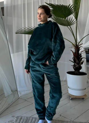 Жіноча піжама махра 42-44 46-48 3 кольори rin4937-503sве