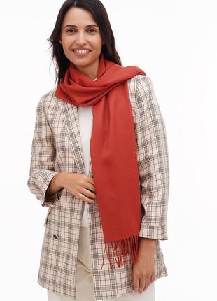 Котоновый  красно-рыжий шарф, большой женский шарф7 фото