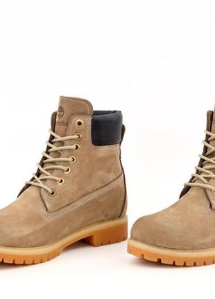 Зимние мужские ботинки timberland winter beige yellow (мех) 41-42