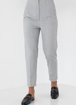 Класичні жіночі штани укорочені — світло-сірий колір, s (є розміри)