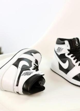 Зимние женские кроссовки nike air jordan 1 winter black white (мех) 36-37-38-395 фото