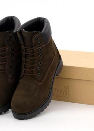 Зимові чоловічі черевики timberland winter brown (хутро) 40