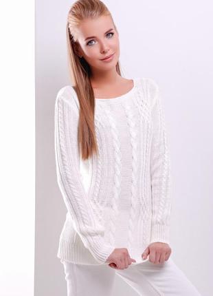 Свитер женский вязаный. модель 15 молочный