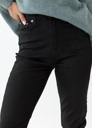 Жіночі базові джинси мом — чорний колір, 38р.4 фото