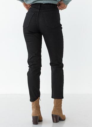 Жіночі базові джинси мом — чорний колір, 38р.2 фото