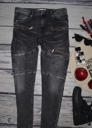 4/36/xs обалденные фирменные женские джинсы с выстрочками и замками biker mango манго3 фото