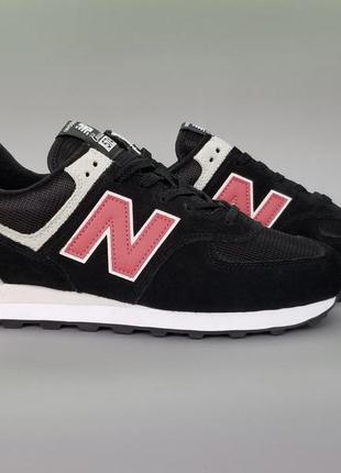 Кроссовки оригинал new balance 574 original black/red ml574smp