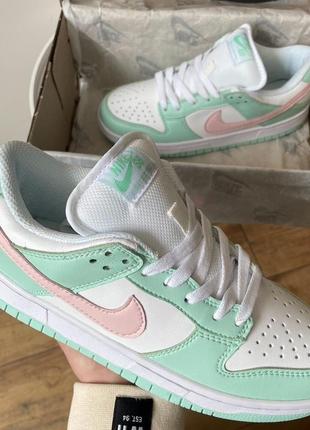 Nike sb dunk white green, найк сб данк белые с зеленым2 фото