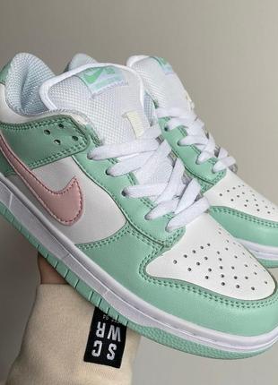 Nike sb dunk white green, найк сб данк белые с зеленым1 фото