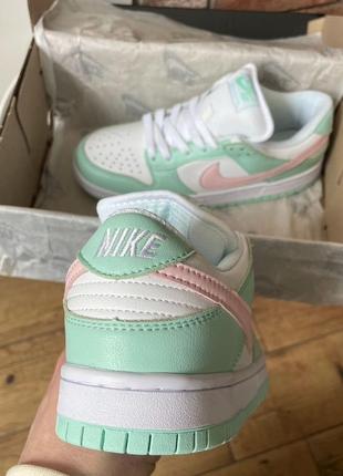 Nike sb dunk white green, найк сб данк белые с зеленым6 фото