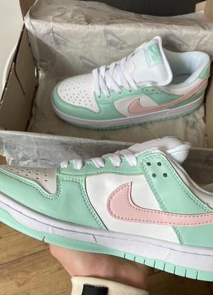 Nike sb dunk white green, найк сб данк белые с зеленым5 фото