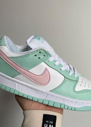 Nike sb dunk white green, найк сб данк белые с зеленым10 фото