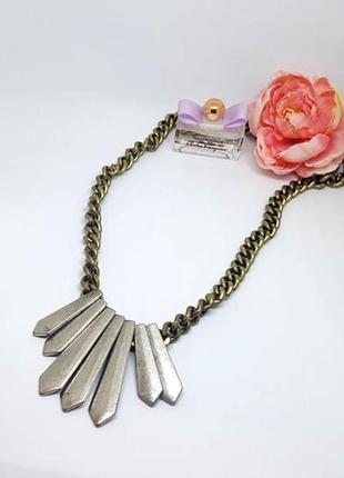 💣 масивне, велике кольє ланцюжок з підвісками в античному стилі від h&m вирізом оригінал3 фото