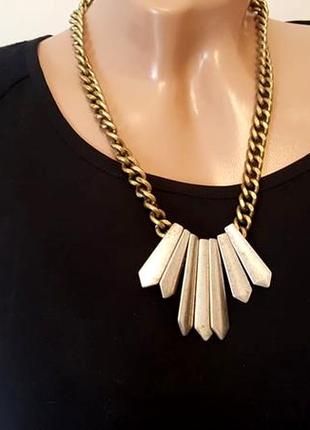 💣 масивне, велике кольє ланцюжок з підвісками в античному стилі від h&m вирізом оригінал8 фото