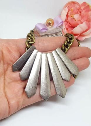 💣 масивне, велике кольє ланцюжок з підвісками в античному стилі від h&m вирізом оригінал6 фото