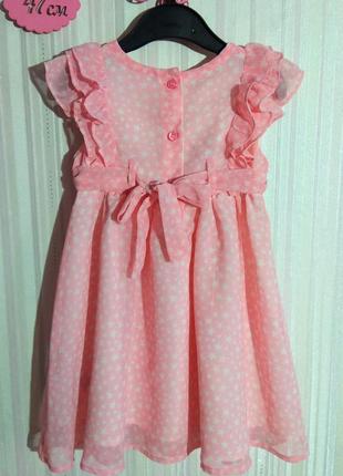 Светло-розовое платье mothercare в звездочку р. 9-12 мес2 фото