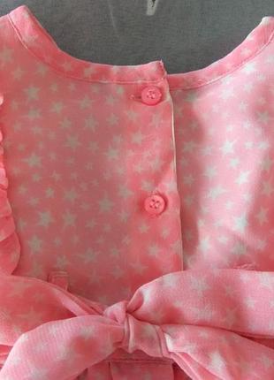 Светло-розовое платье mothercare в звездочку р. 9-12 мес4 фото