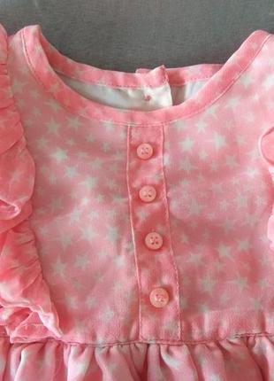 Светло-розовое платье mothercare в звездочку р. 9-12 мес3 фото
