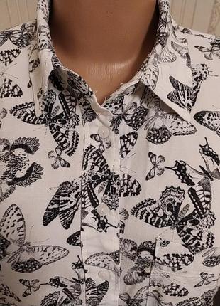 Коттоновая рубашка с бабочками3 фото
